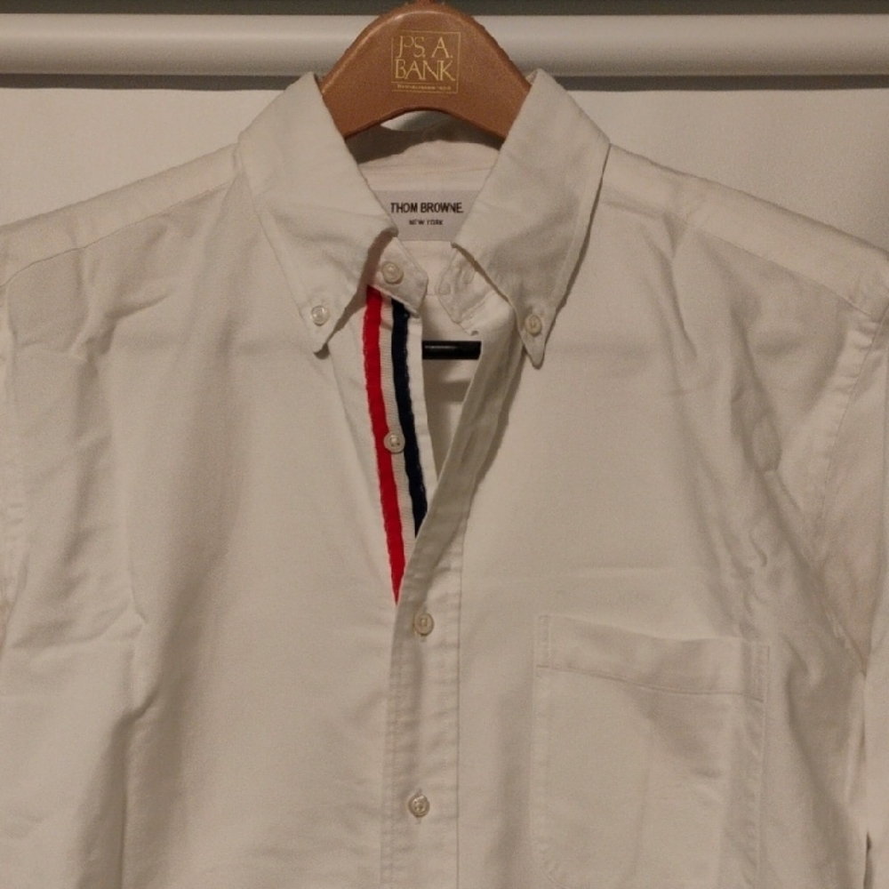 Thom Browne Casual White and Red Button Down Shirt